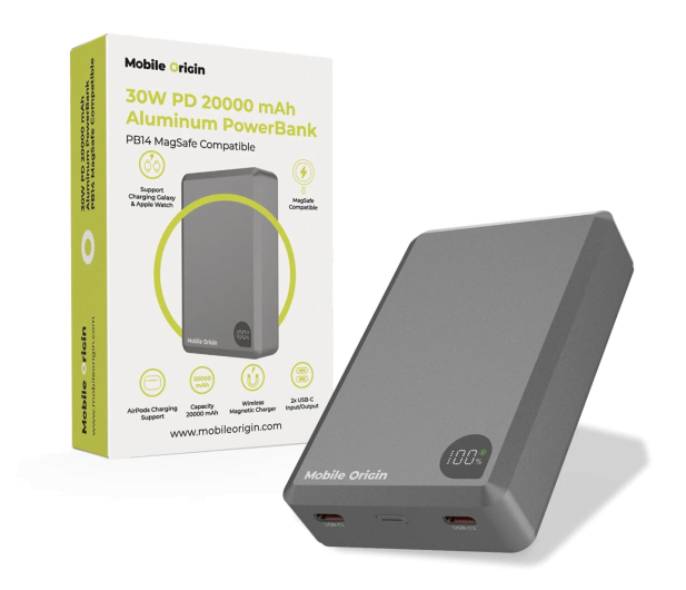 Mobile Origin PowerBank Aluminum 30W PD 20000mAh PB14 MagSafe Compatible - 1502708 - zdjęcie 6